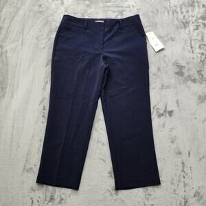 NEW Maurices Pants Womens 11/12 Blue Smart‎ Crop Straight Leg Stretch Office